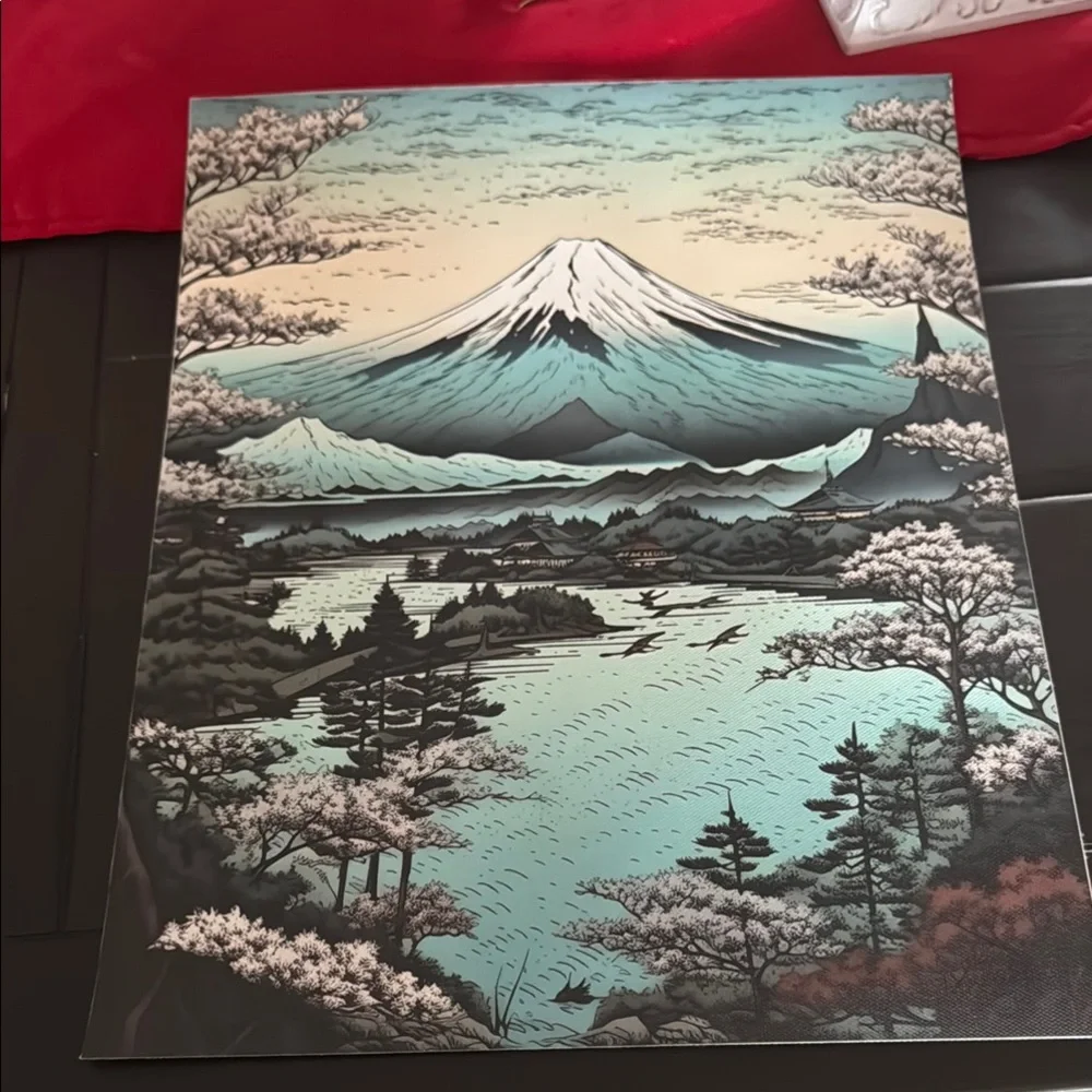 Japanese Scenic Mountain Art Set of 3 Canvas Prints